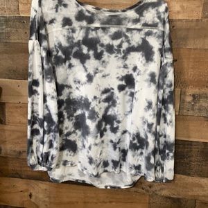 Large black and white tie dye shirt
